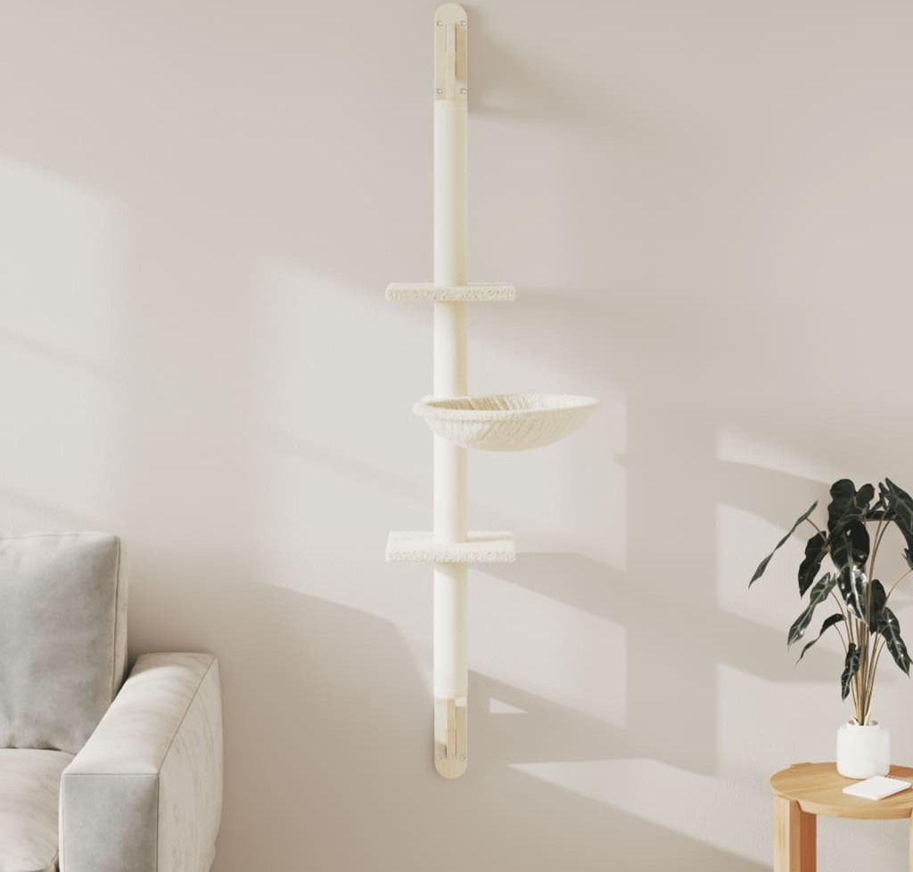 Best Möbel Kratzbaum mit Kratzsäule Wandmontage Creme 142,5 Produktbild 
