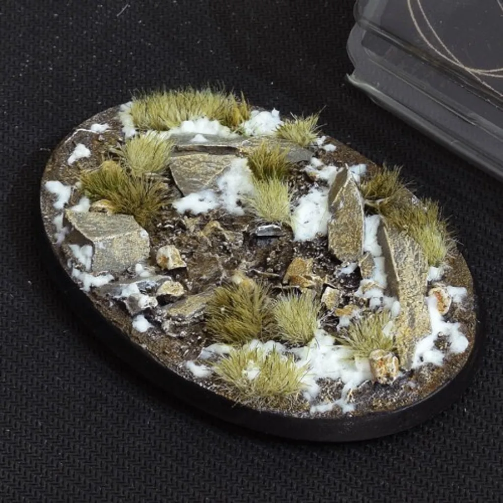 Socles d'hiver Gamers Grass 105 mm ovales - Décoration socle wargame