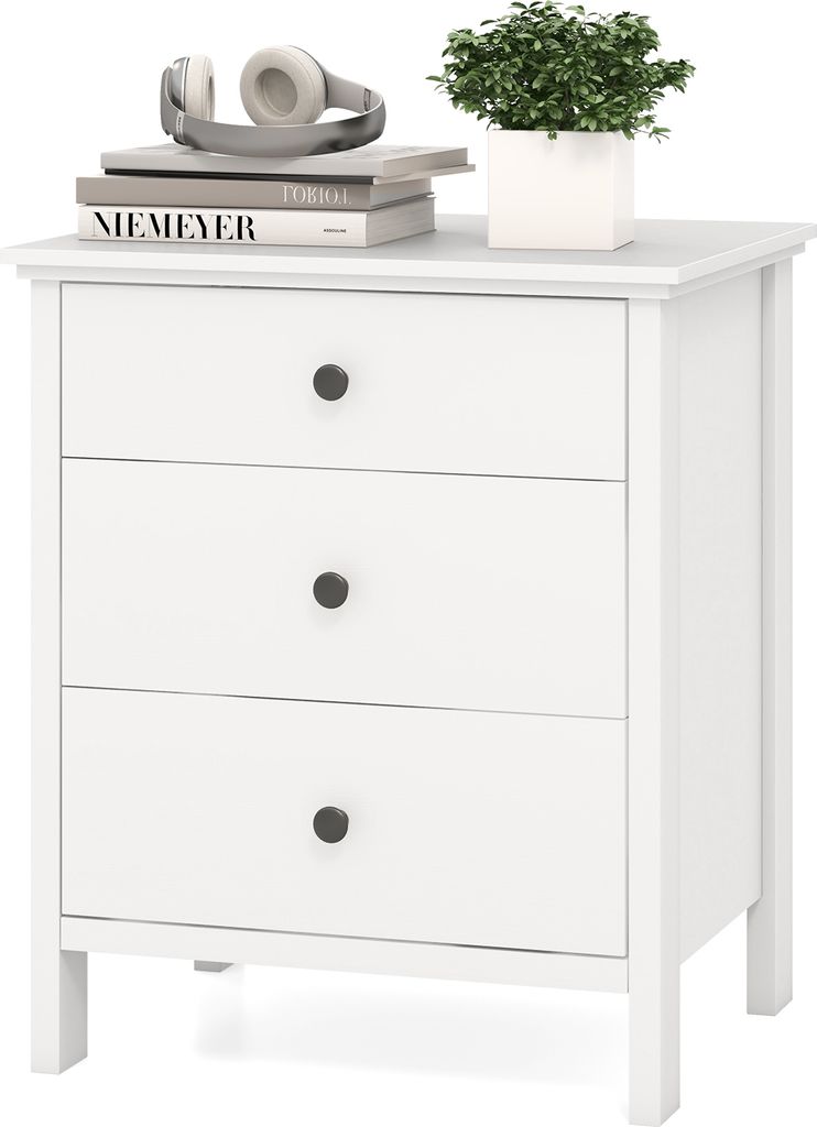 Comodino con 3 cassetti COSTWAY, comodino per letto a Immagine del prodotto 