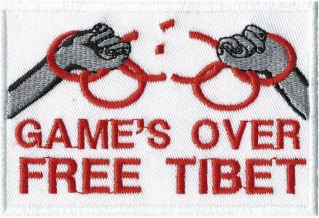 AUFNÄHER - Games over Free Tibet - 01891 - Gr. ca. 8,5 x 5,5 cm