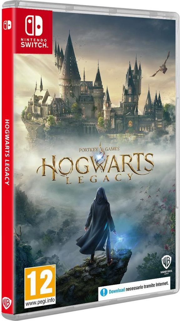 The image shows the front cover of a Nintendo Switch game case for Hogwarts Legacy.