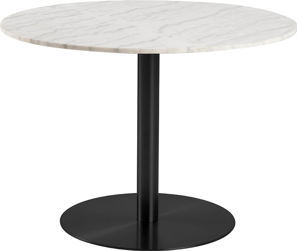 Smuk Esstisch Ø 105 cm Katy Marmor Weiß - Schwarz