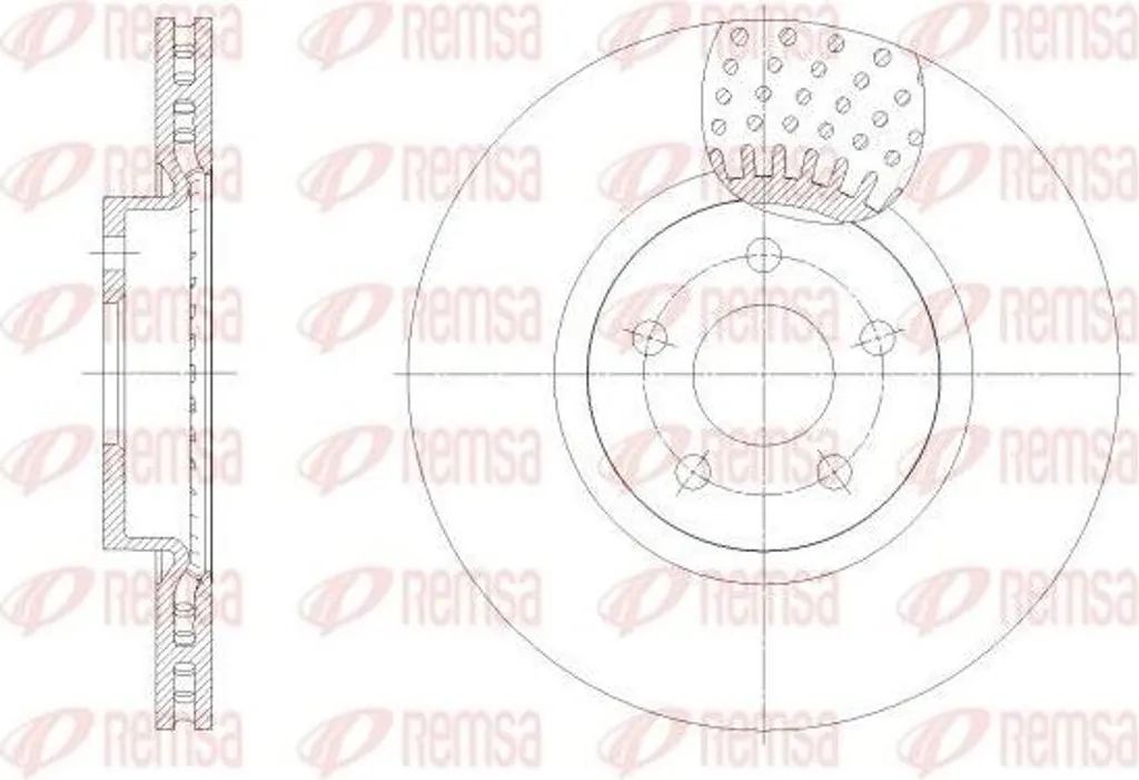 Disque de frein ventilé REMSA 62549.10 pour Ford Transit série 2252905