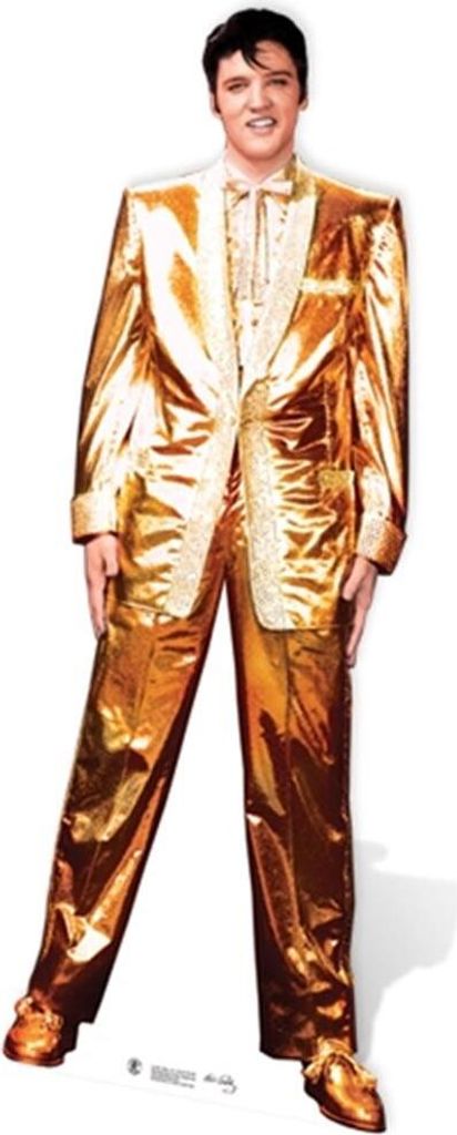 Figurine en carton Elvis Presley Kostüm Doré - Haut 182 cm