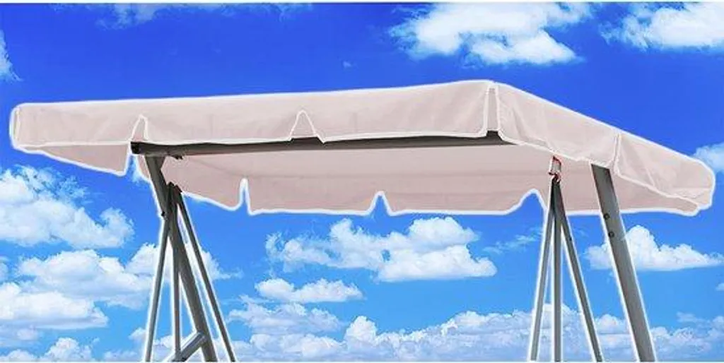 Auvent banc à bascule 210x145 blanc en polyester haute résistance UV