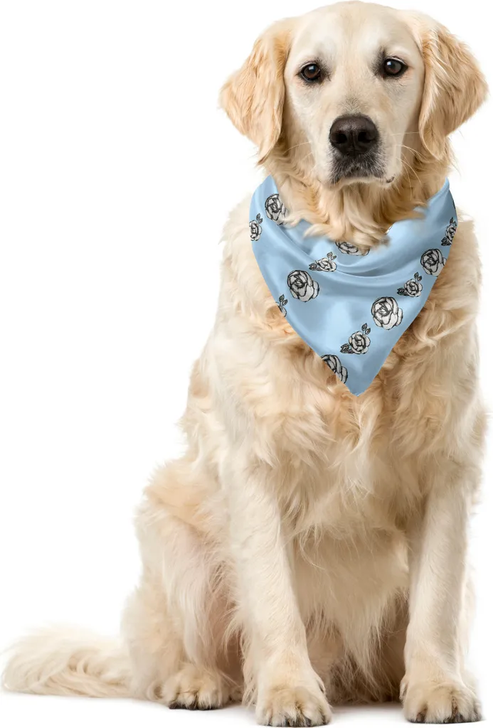 Bandana Cane Vintage Rosa e Blu 40x40 - Accessorio Cane Elegante ABAKUHAUS