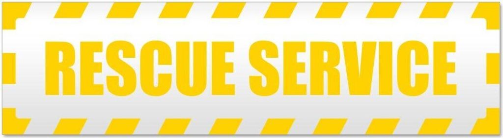 Kiwistar Rescue Service gestreift Magnetschild Schild magnetisch - 20cm Gelb - Magnetfolie für Auto PKW Kfz