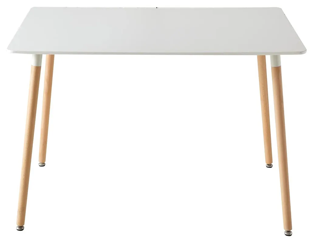 Table à Manger Design Minimaliste Rectangulaire en Blanc pour 6 Convives