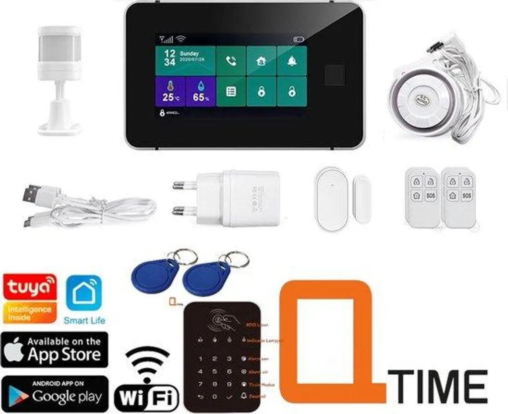 Alarme maison sans fil tactile G60 connectée Wi-Fi et Smart Life LCD