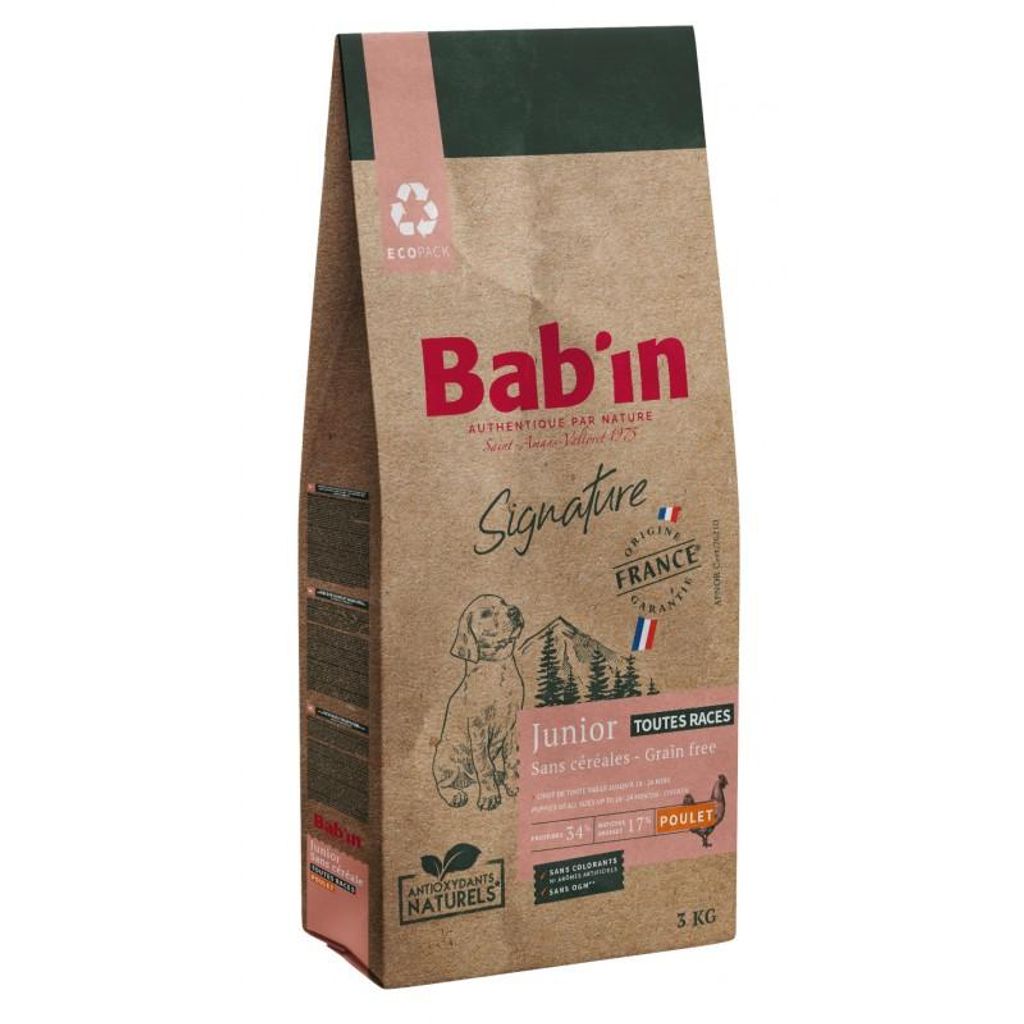 Bab'in Signature All Size Junior Huhn ohne Getreide 3 kg für Welpen aller Rassen