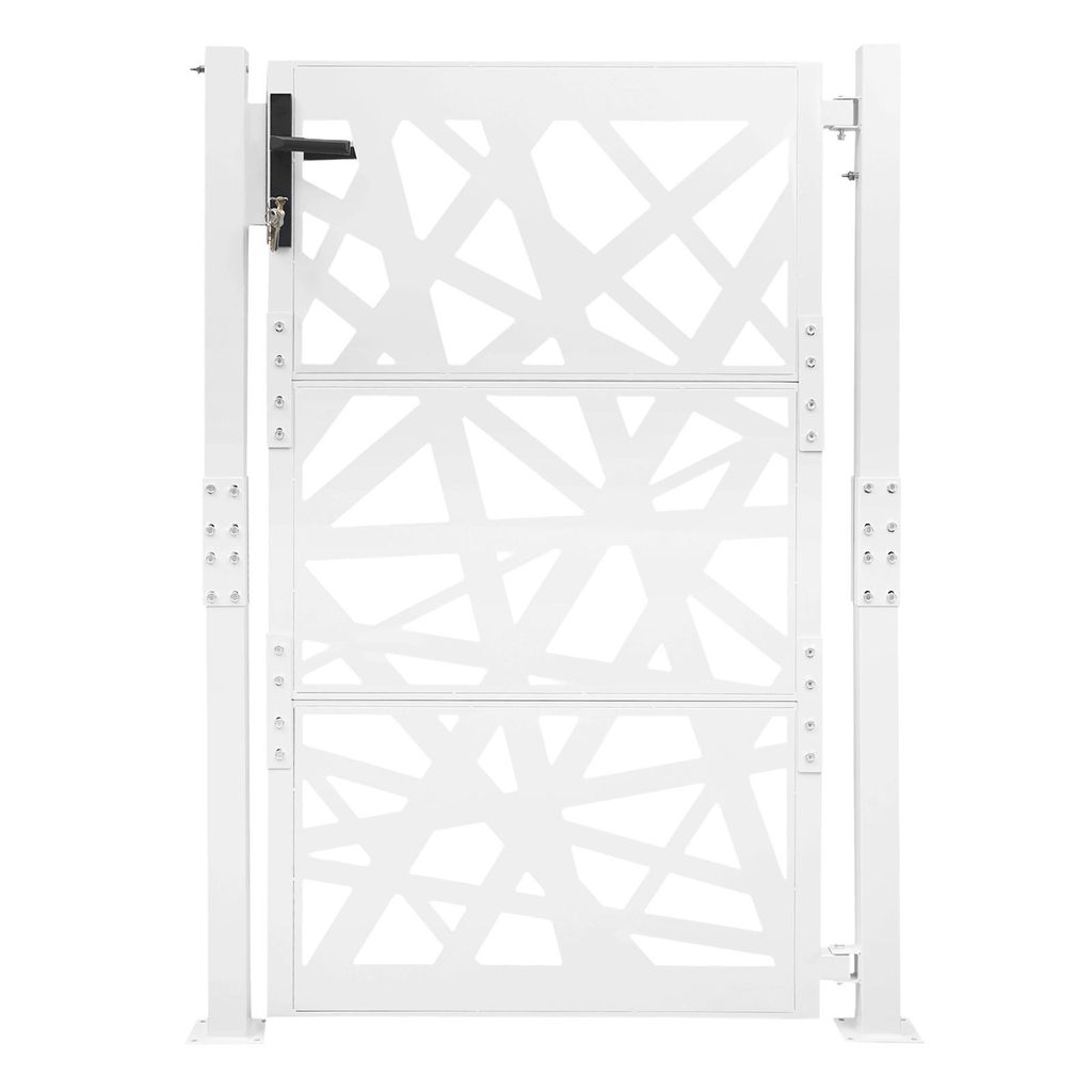 Gartentore 105*150cm Garteneingangstor Garten Metalltor Weiß