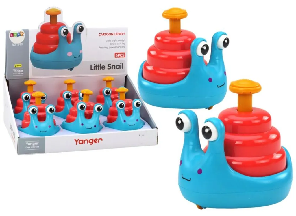 Escargot Heureux à Roulettes Lumineuses Bleu et Rouge Jouet Éveil Enfant