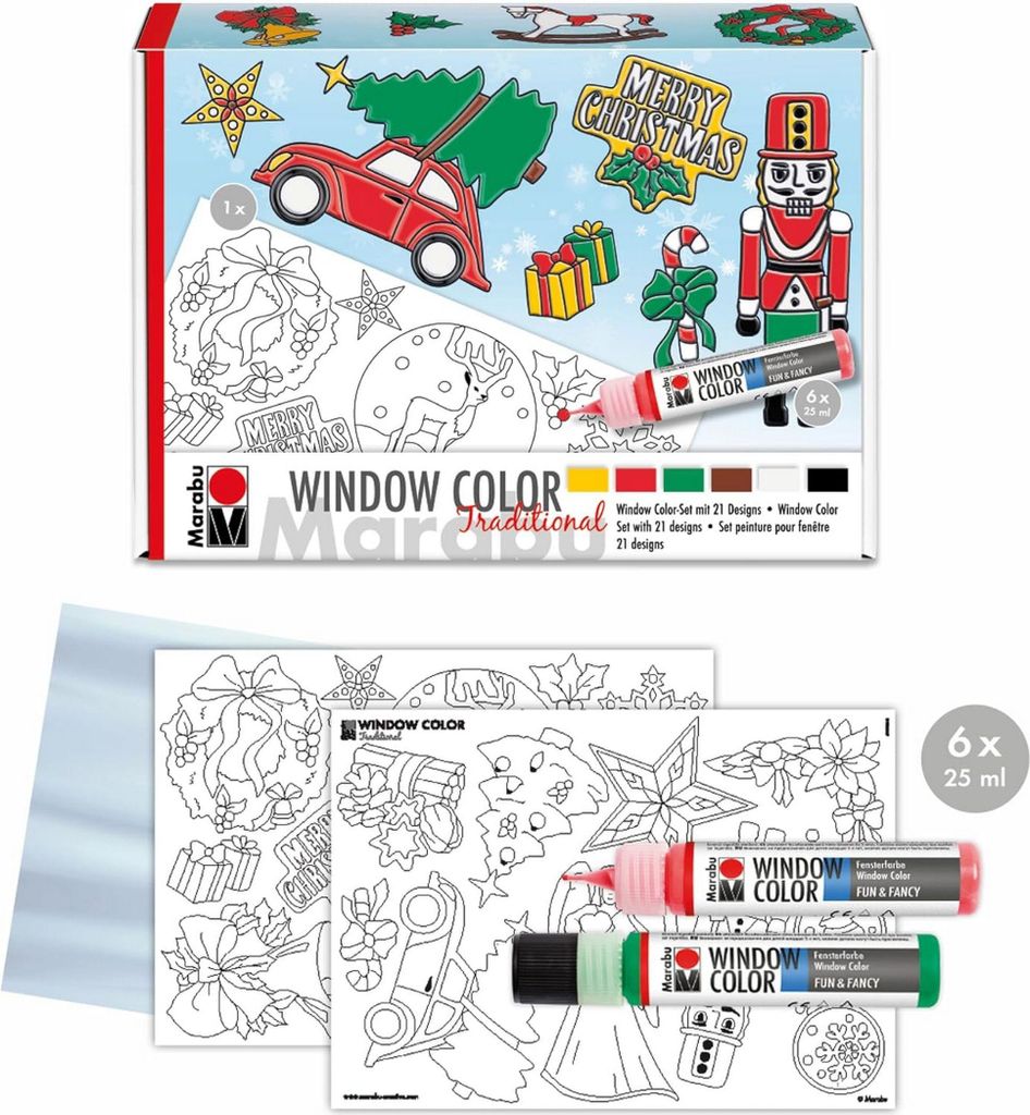 Marabu Window Color Set "XMAS Traditional" 150ml (6 x 25 Produktbild 