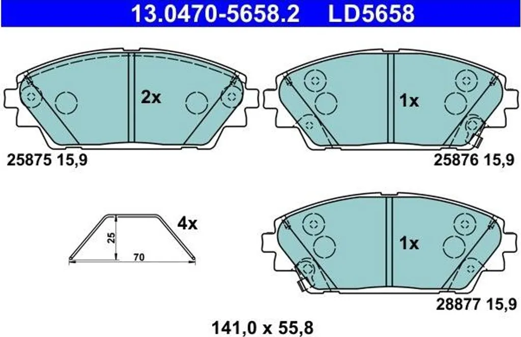 Plaquettes de frein céramique Mazda 3 CX-3 CX-30 1.5 2.2 D dès 2013