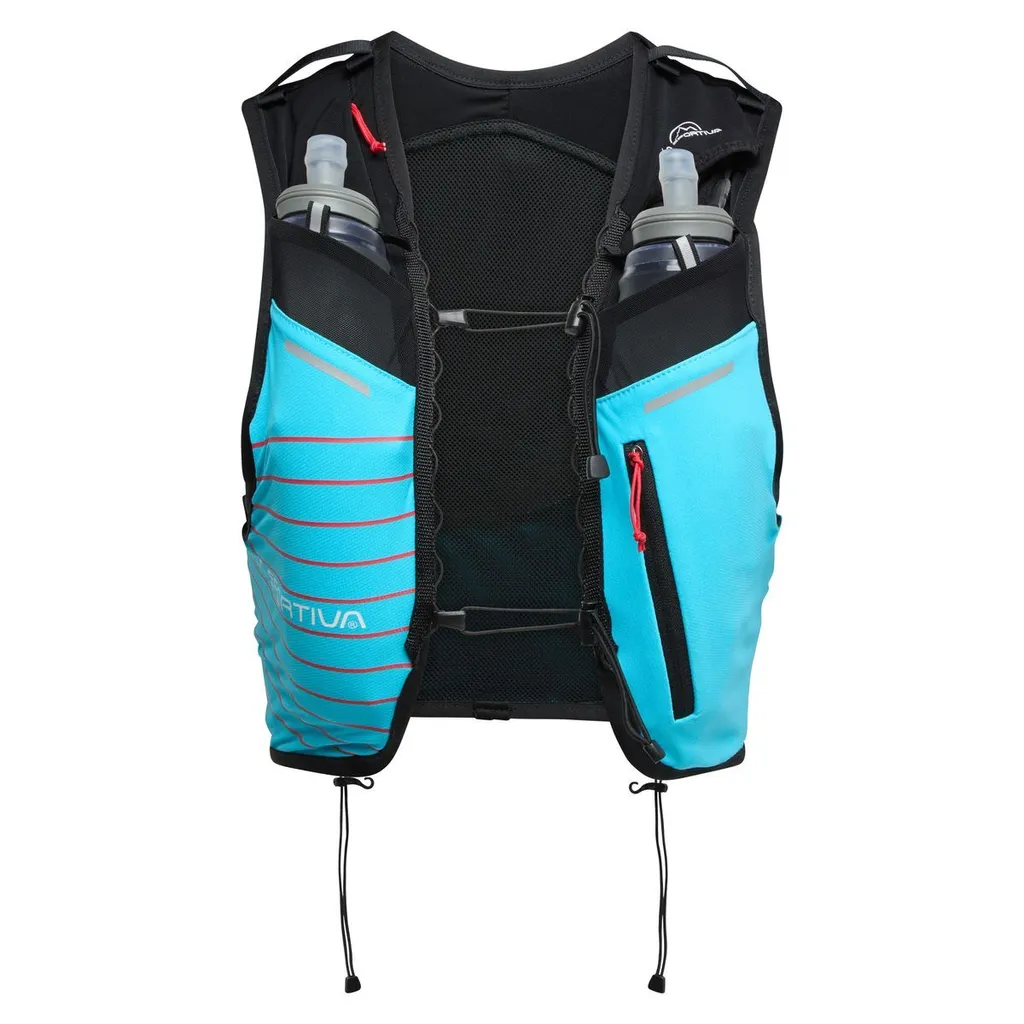 Gilet trail ultra léger 5L La Sportiva bleu et rouge avec poches L