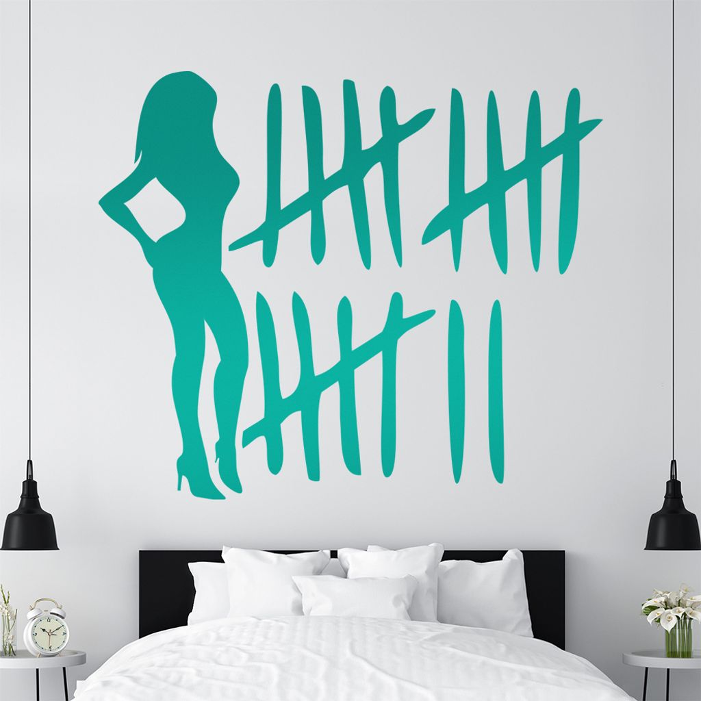 KIWISTAR Bitch Hunter Counter - Sexy Disko Wandtattoo in 6 Größen - Wandaufkleber Wall Sticker - Dekoration, Küche, Wohnzimmer, Schlafzimmer, Ba...