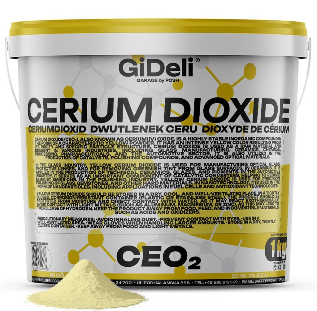 Ceriumoxide glaspolijstmiddel, 1 kg. Ceroxide, Productafbeelding 