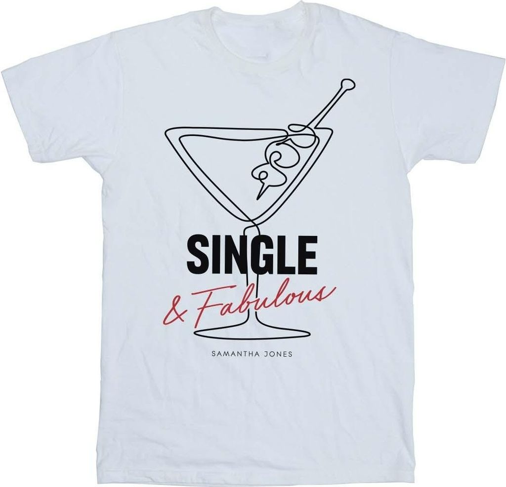 And The City - "Single And Fabulous" T-Shirt für Damen BI46241 (XXL) (Weiß)