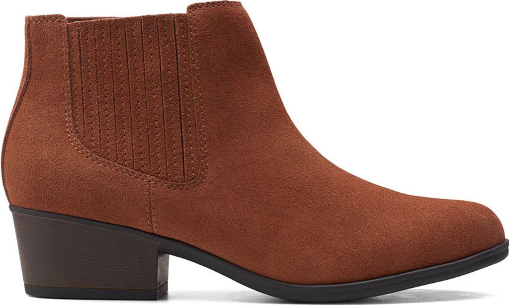 Clarks Adreena Flora Damenstiefel aus braunem Leder mit Reißverschluss 41,5
