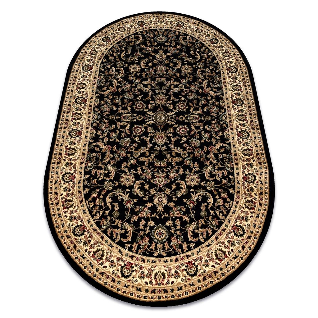 Tappeto ROYAL ADR ovale disegno 1745 nero nero 150x250 cm Immagine del prodotto 