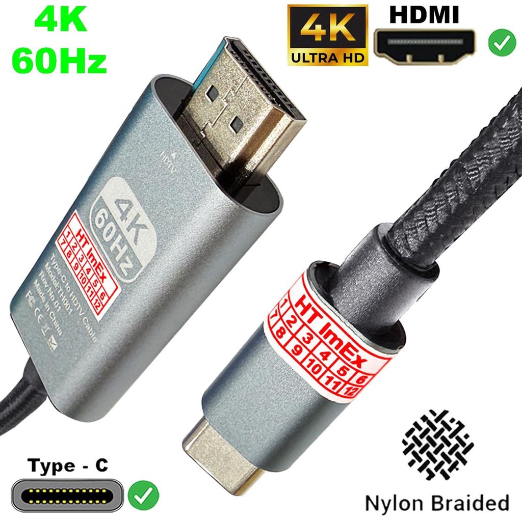 USB-C auf HDMI 2.1 HDTV 4K 60Hz Adapter nylon kabel für Produktbild 