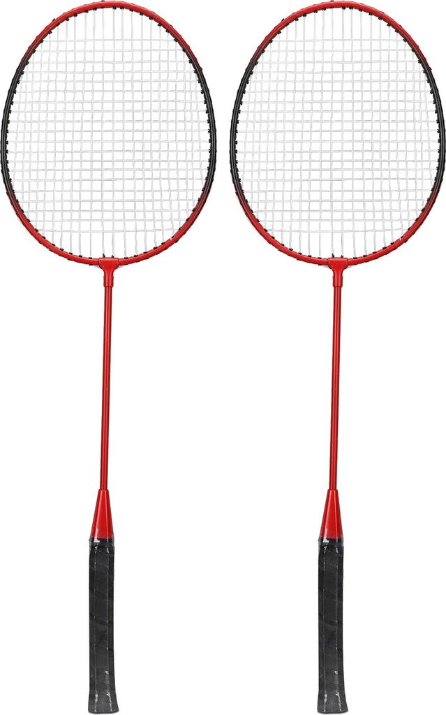Leijiaer Badminton Racket Offensive Eisenlegierung Leichter Grip Sport Racquet Rot rot
