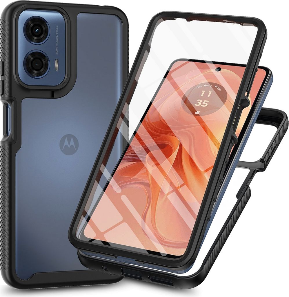Hüllr für Motorola Moto G35 Hülle 360 Grad Handyhülle Integriertem Displayschutz