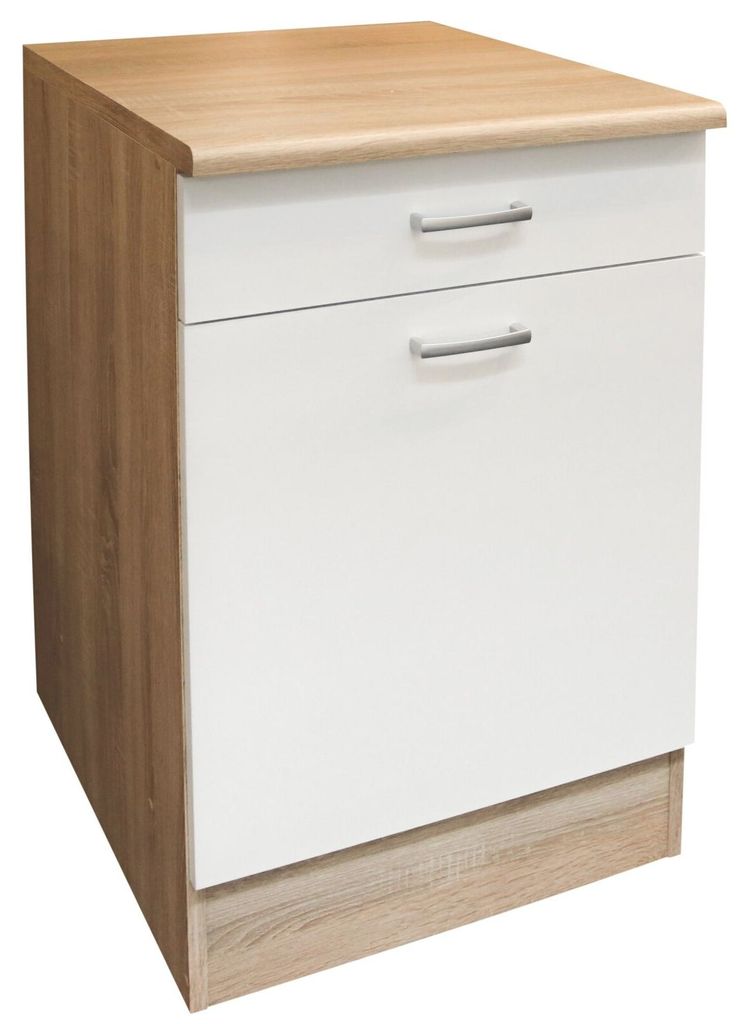 Unterschrank ANDY, 90 cm hoch, 50 cm breit, Weiß matt Produktbild 