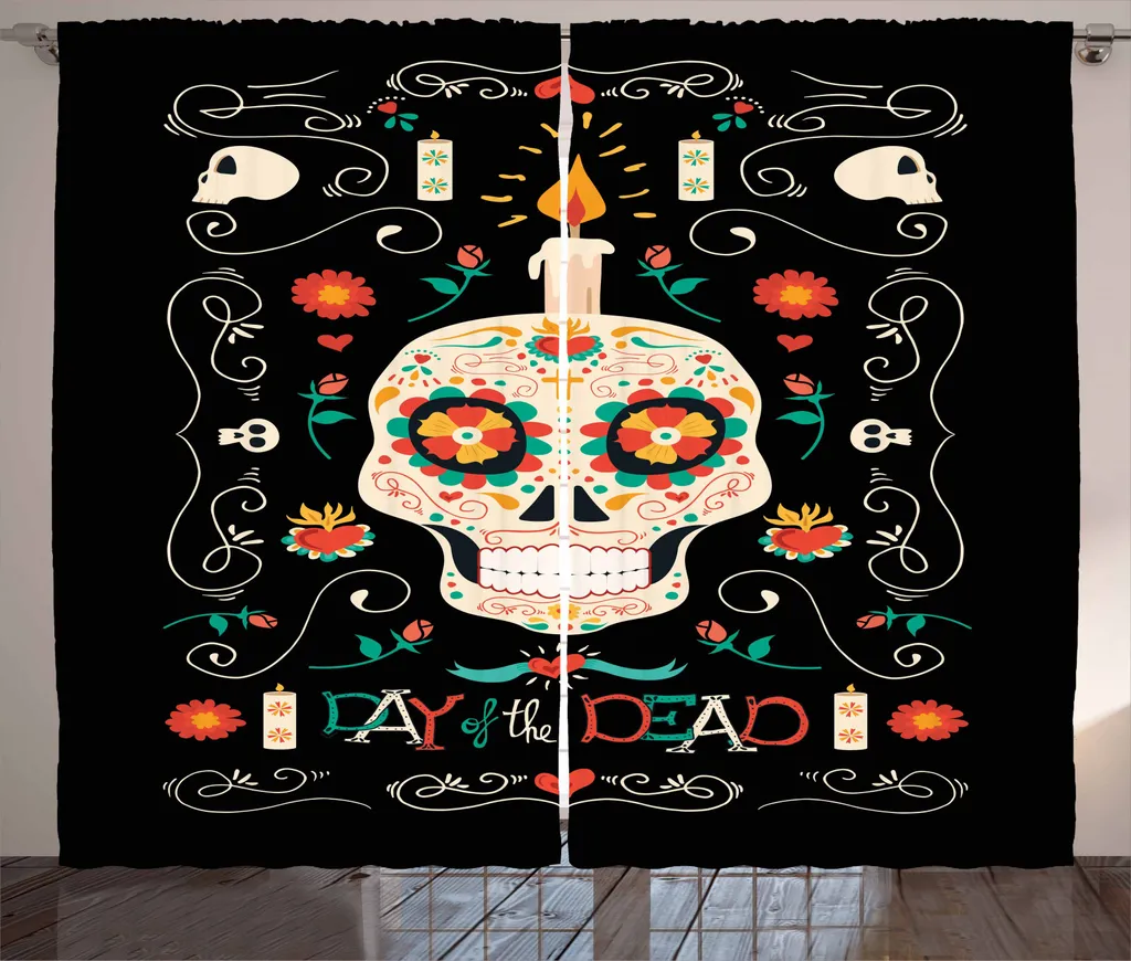 Offerta Tenda ABAKUHAUS Teschi Calavera 280x245 cm - Nero Multi