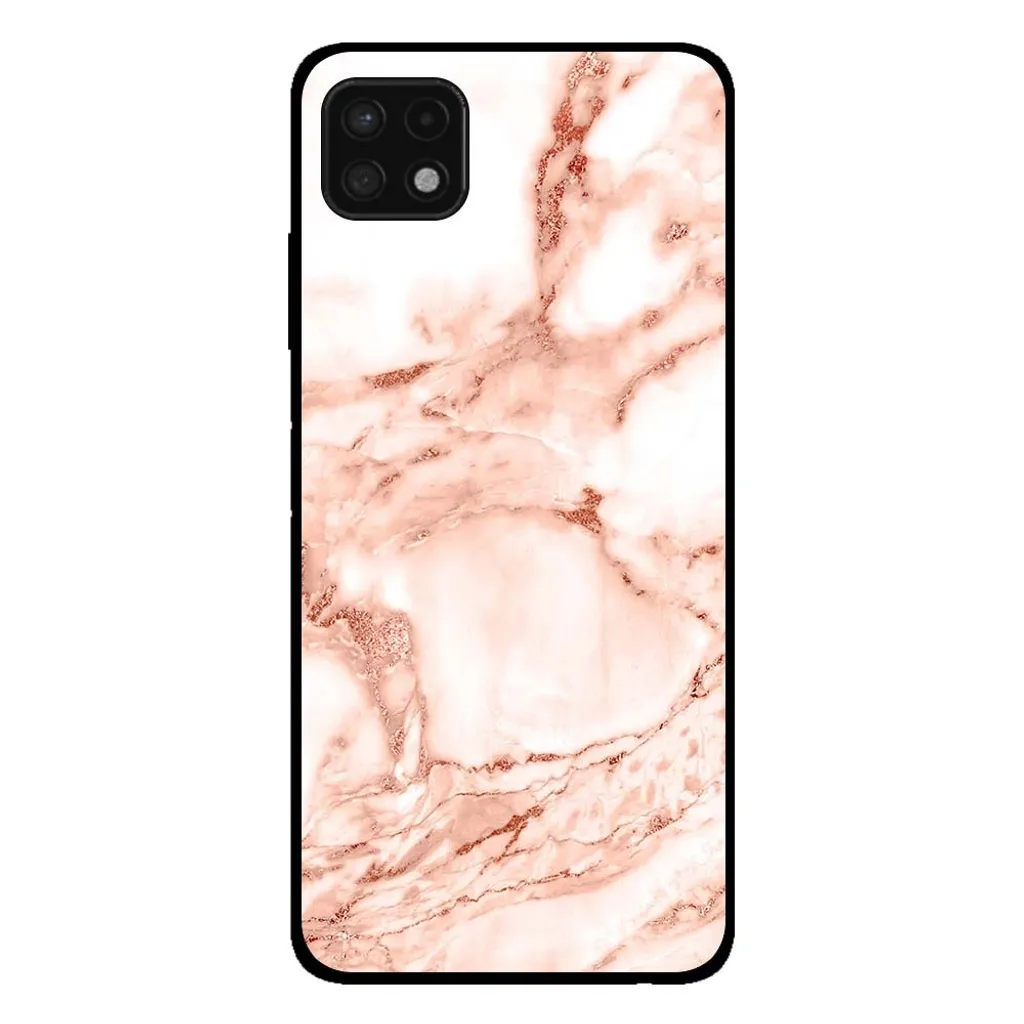 Custodia Samsung A22 5G Effetto Marmo Smartphonica - Bianca Oro Rosa Resistente