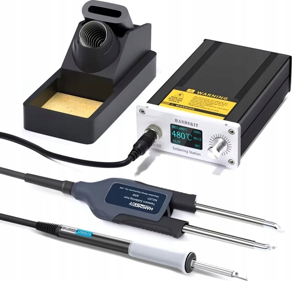 Rosfix Handskit Seria Electric Pro – Lötstation 2in1 mit T12 Spitzen | 120W, 150-480, OLED Display | Für Elektronikreparaturen | Lötsets