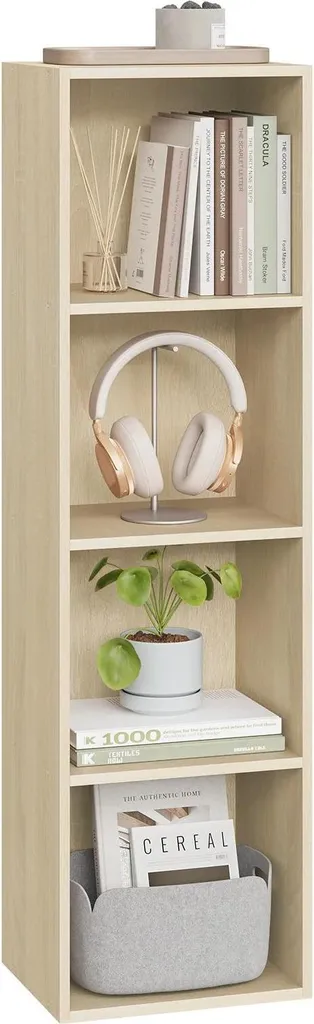 Rangement d'angle pour petits espaces étagère bois chêne clair - 2