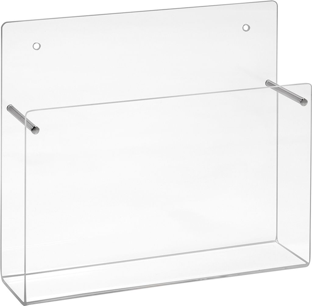 Quadratischer Wandprospekthalter 150x150mm aus Acrylglas / Produktbild 
