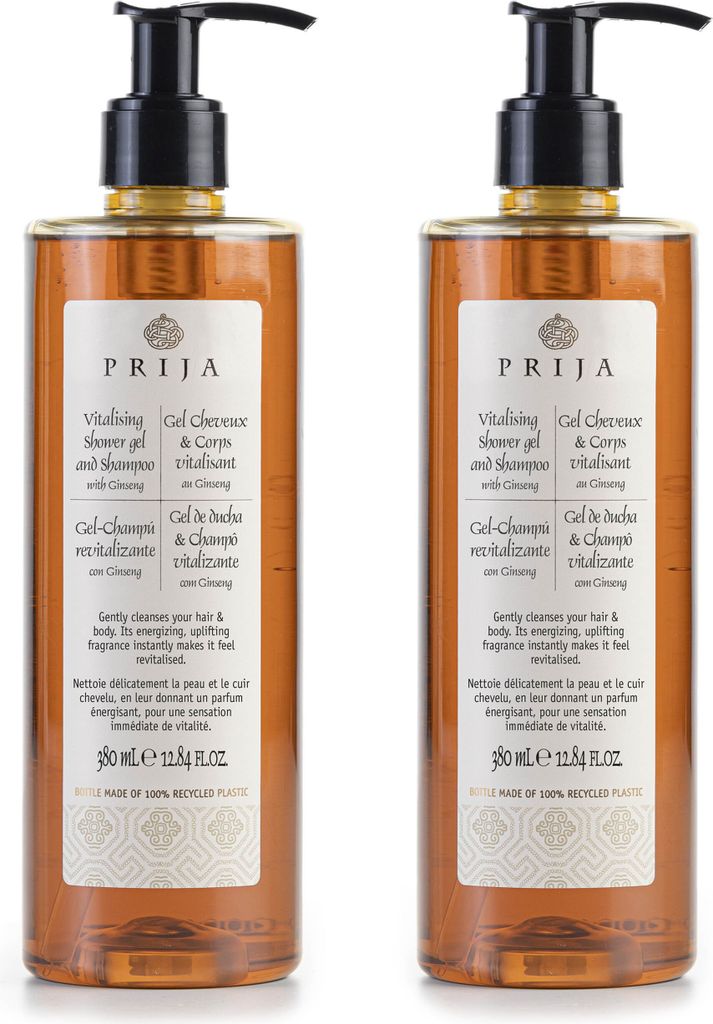 PRIJA tekutý šampon/sprchový gel ženšen 2x380ml Obrázek produktu 