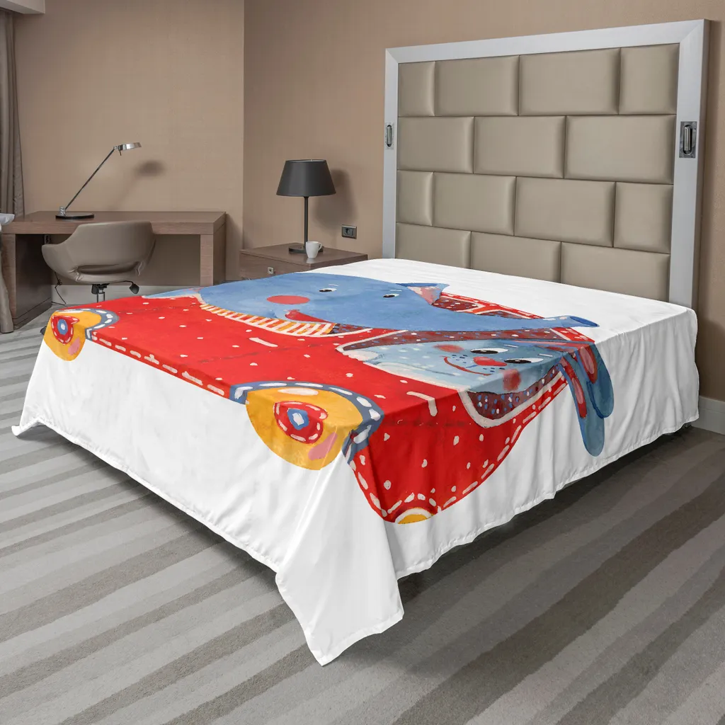 Drap de lit anti-plis et facile d'entretien pour lit enfant motif Aquarelle