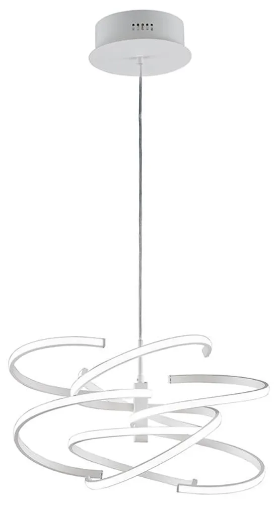 Plafonnier Suspension LED Salon 80W Intensité Variable Blanc Mat 60cm