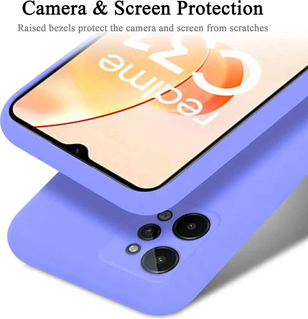 Cover Sfumata In TPU Per Realme C31 4G (6.5 Pollici) - Custodia Morbida Antiurto Con Protezione Fotocamera, Colore Viola-Blu
