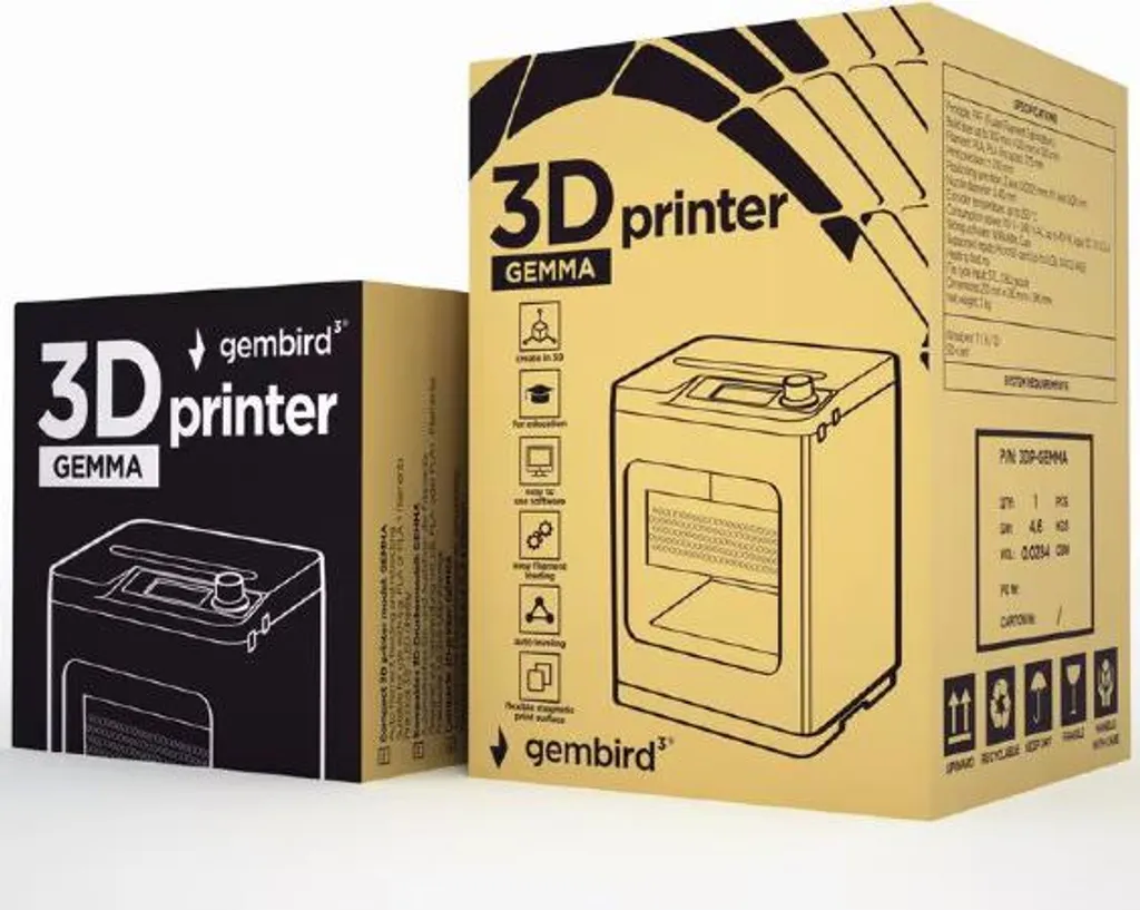 Imprimante 3D GEMBIRD Gemma idéale pour éducation et prototypage rapide