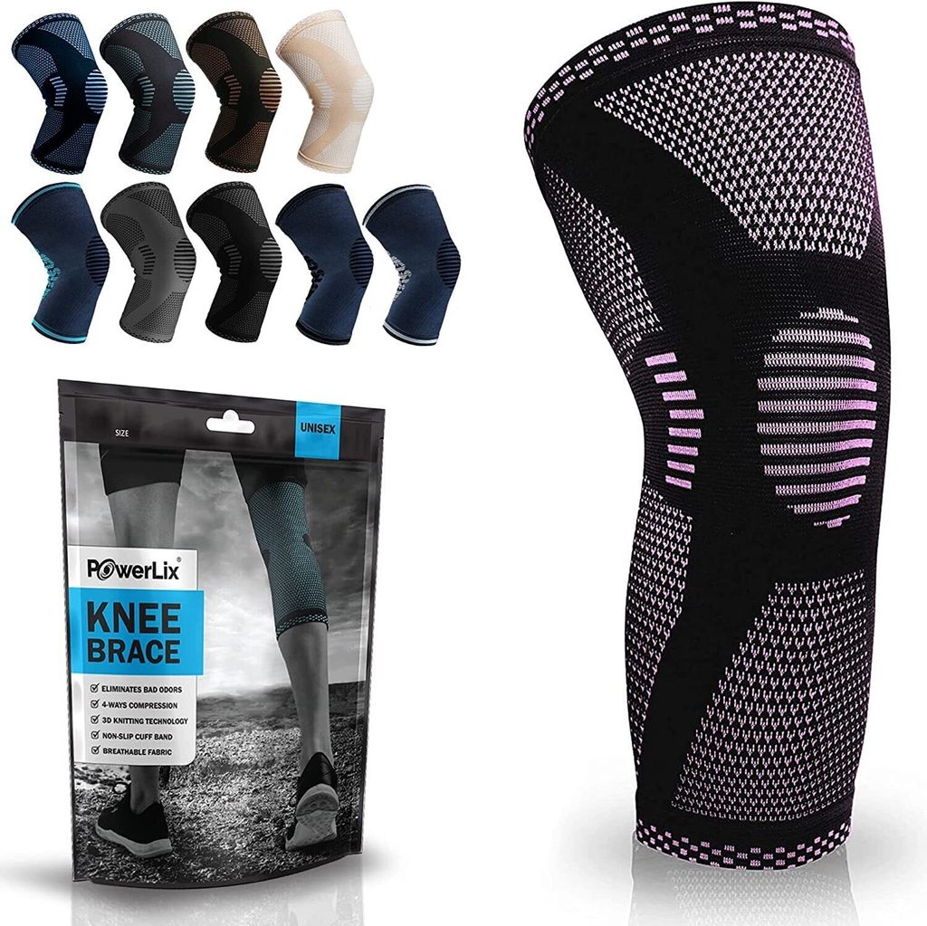 POWERLIX Kniebandage für Damen/Männer, Kompression Kniestütze für Meniskusriss, Arthritis, Linddert