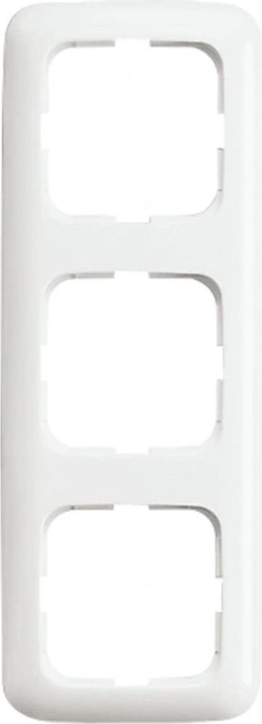 A white, three-gang light switch or outlet cover plate, shown vertically against a white background.
