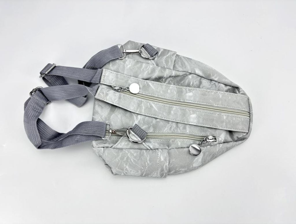 INF Stylischer Damen Oxford Stoff Kleiner Rucksack Diebstahlsicheres Design Silber