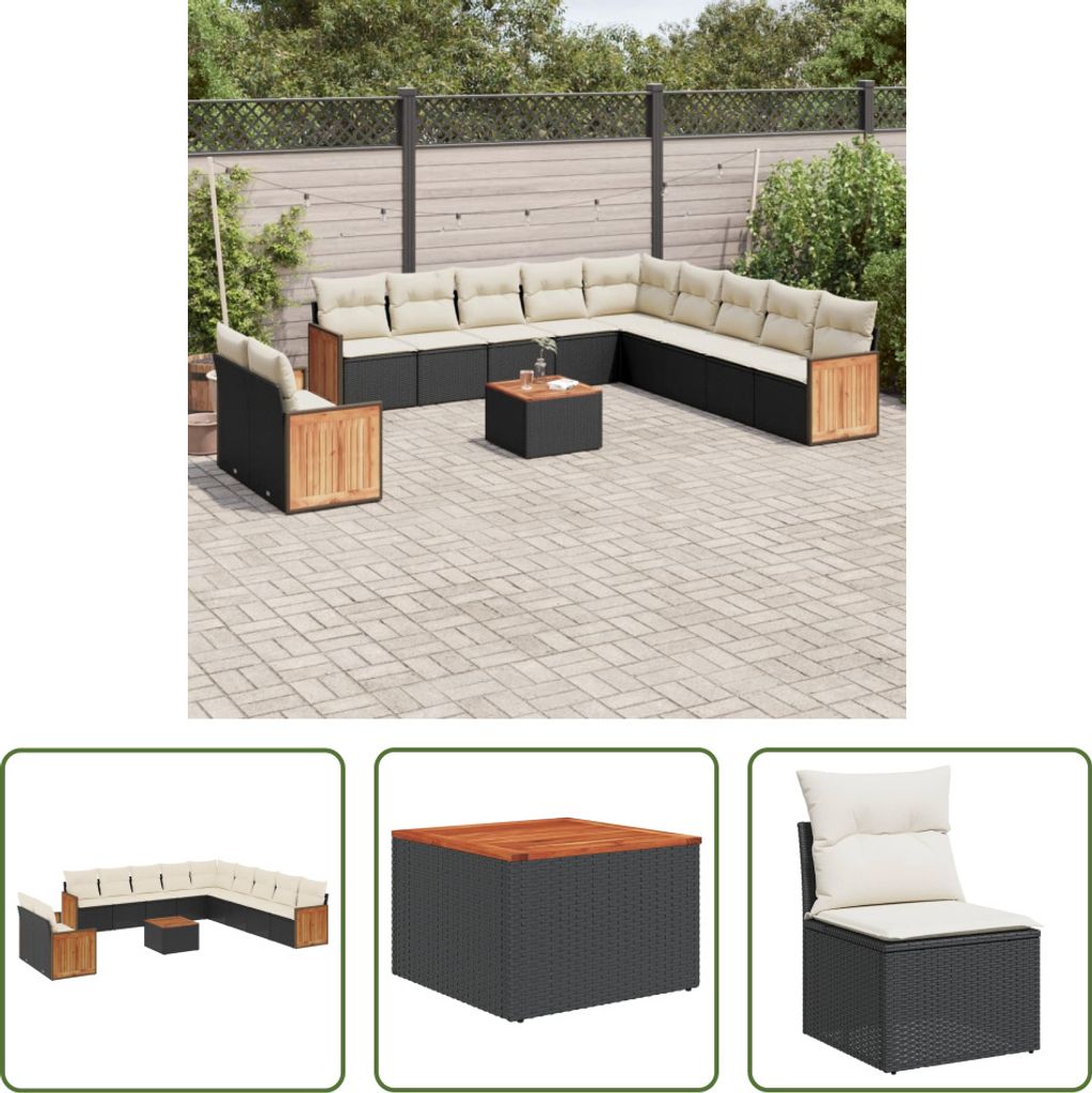 The Living Store 12-tlg. Garten-Sofagarnitur mit Kissen Produktbild 