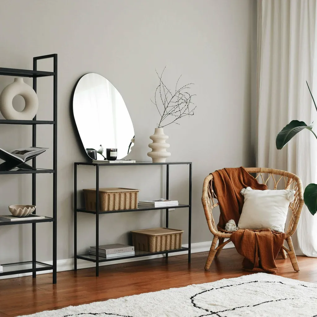 Console Gain de Place Dimanche Noir 100 cm - Solution Rangement Entrée