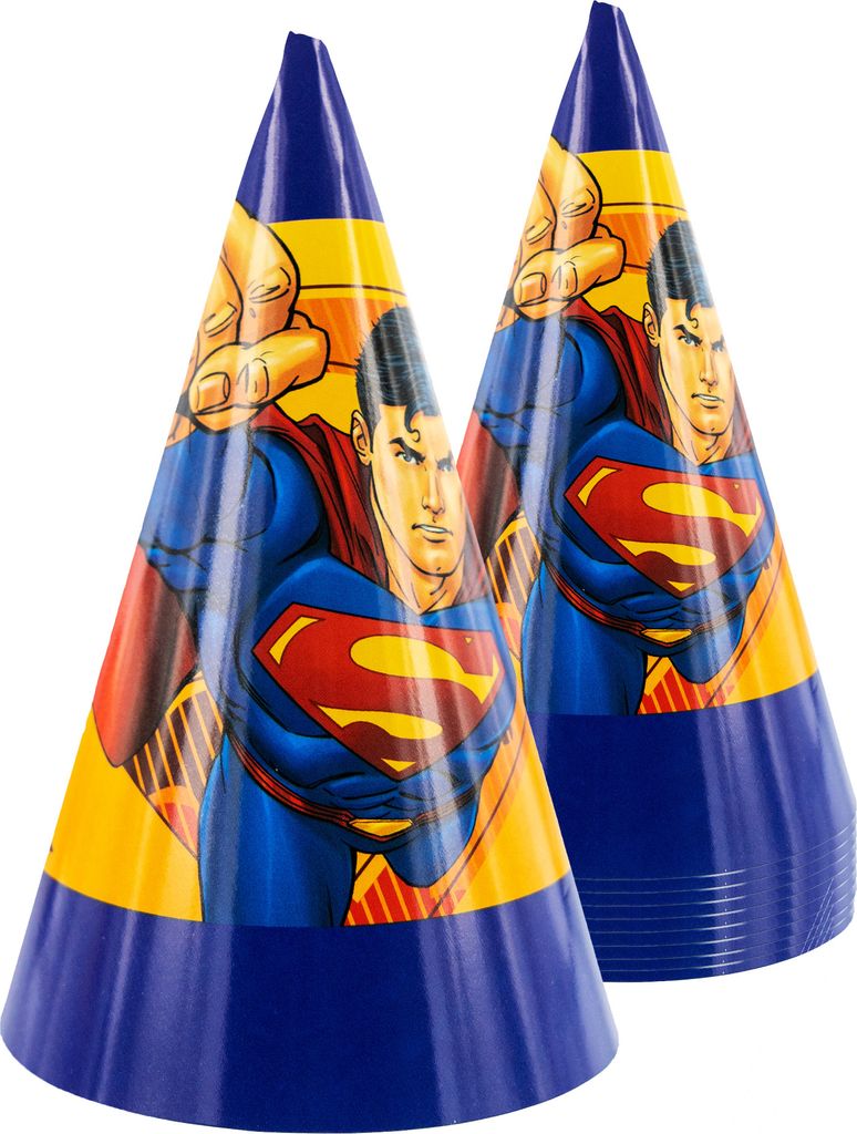 Partyhüte "Superman" 10 Stück