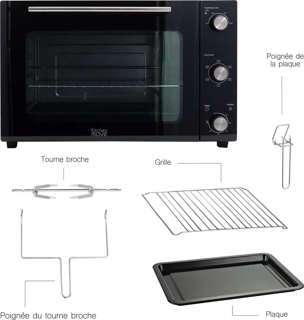 Grand Four Posable Multifonction 58L avec Chaleur Tournante Kitchen Move