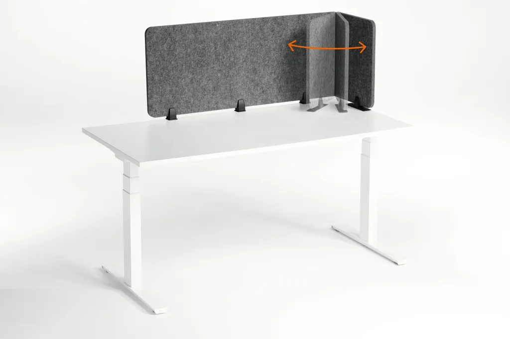 Panneau de séparation de bureau Gris 160cm Durable EFFECT Style Moderne - 11