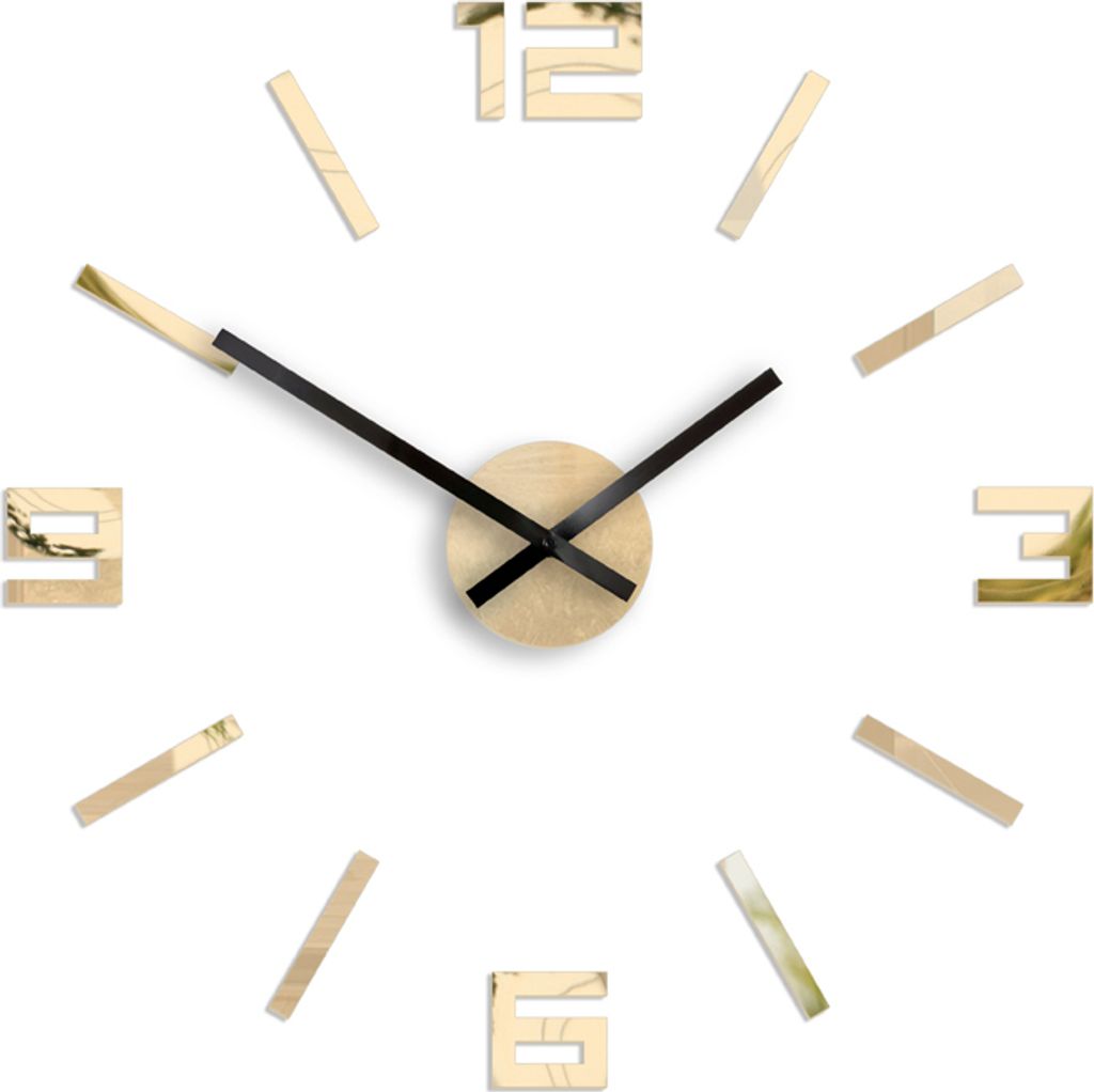 ModernClock, wanduhr, wanduhr goldener spiegel groß,Arabik, Produktbild 1