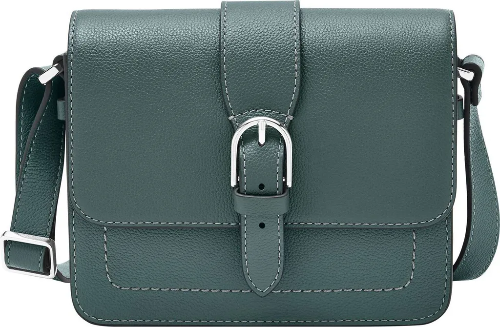 Sac à épaule bandoulière Fossil Zoey Flap Crossbody Bag en cuir bleu gris