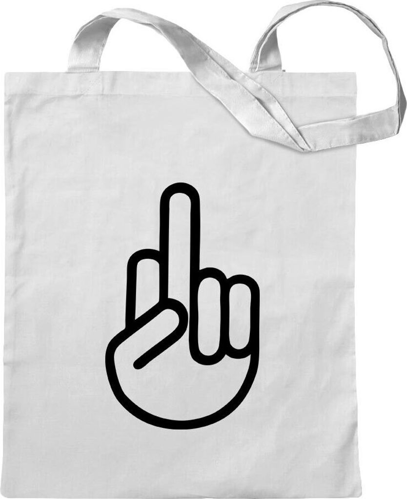 Kiwistar - Baumwolltasche - weiss - The Fuck You Shocker - Tragetasche Stoffbeutel Umhängetasche Langer Henkel