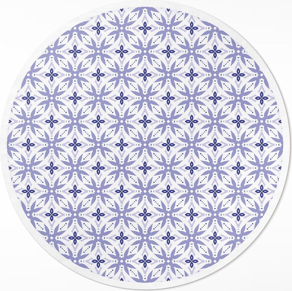 Gemusterte Fliesen schönes Mosaik– Vinyl Fußmatte – Ø 130cm – Rutschfest, Pflegeleicht & Langlebig